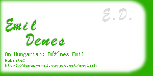 emil denes business card